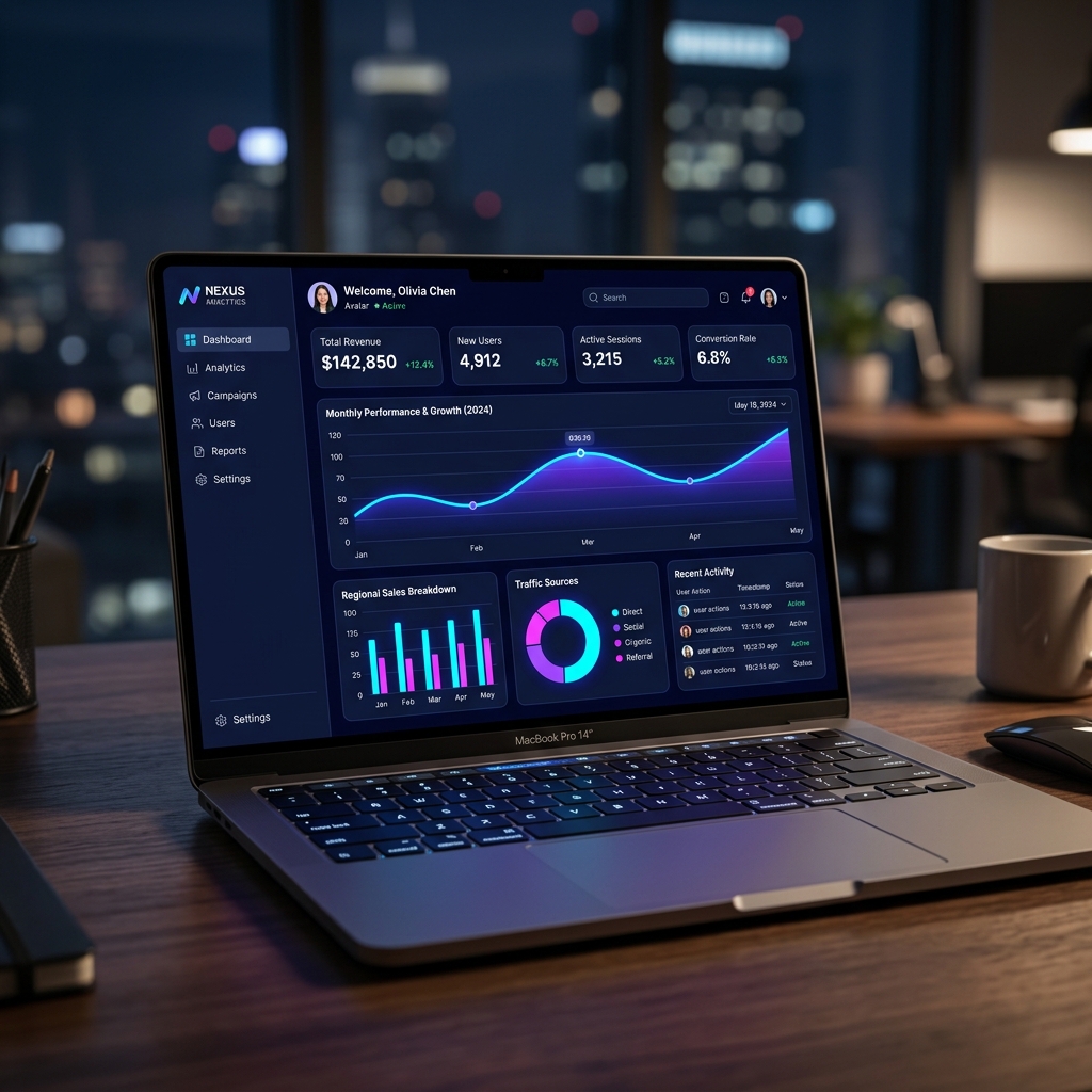 Sleek Dashboard UI Design Mockup